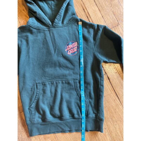 Youth Santa Cruz Classic Dot Green Hoodie Sweatshirt Size Medium - Picture 2 of 5